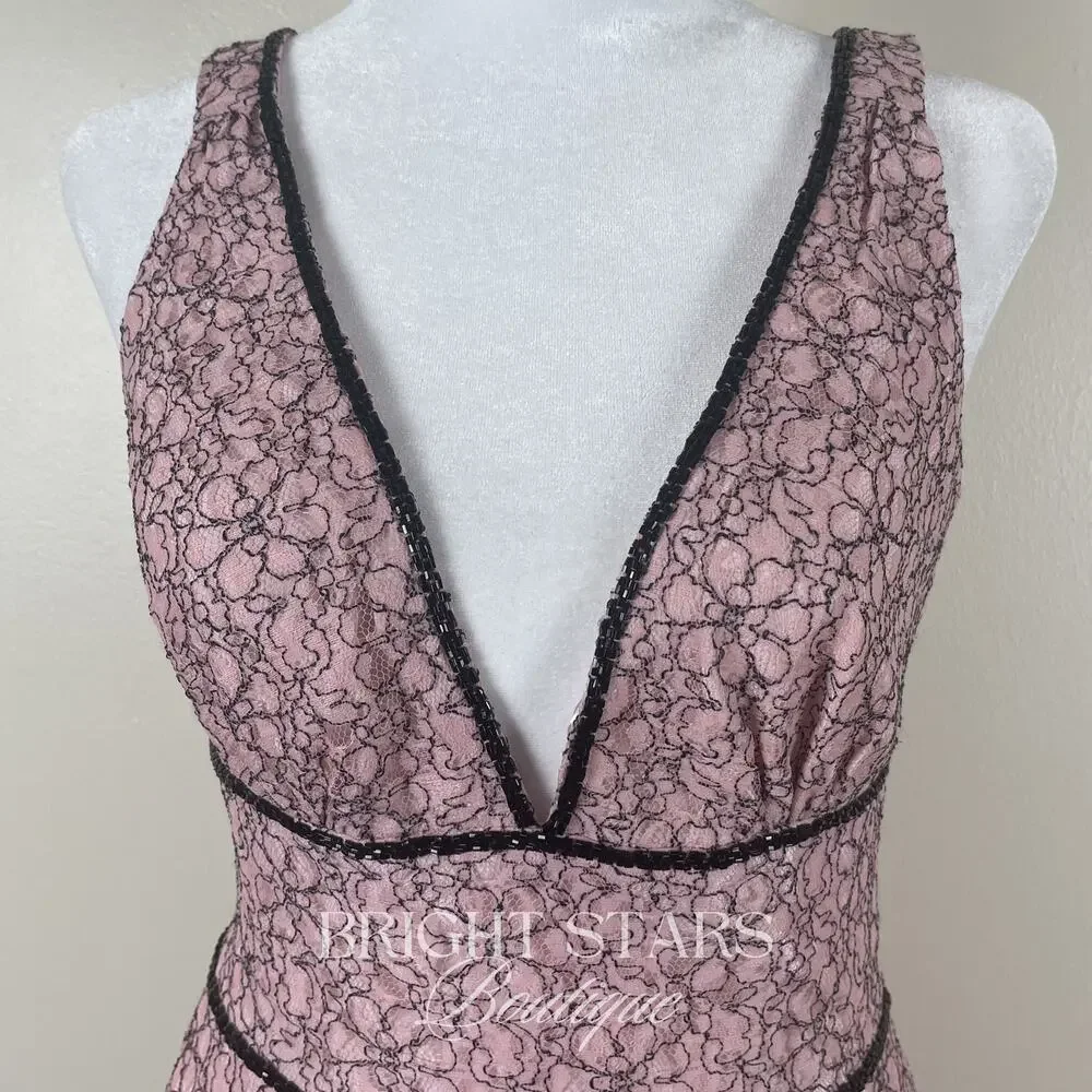Extremely Rare Pink Lace Dress ASO Rory Gilmore Girls Beaded Sleeveless Vintage